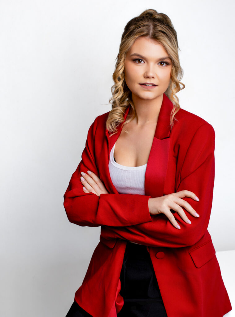 Entrepreneur branding portrait session confident pose Shari Photography